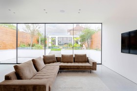 Flos - Modern family home minimalistic london driveway extension concrete flooring parquet flooring multiple lounge areas - thumbnail