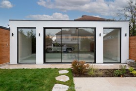 Flos - Modern family home minimalistic london driveway extension concrete flooring parquet flooring multiple lounge areas - thumbnail