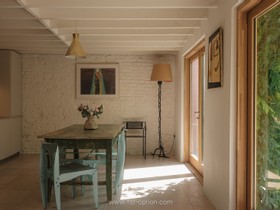 The Old Dairy - exposed brick wood paneling courtyard cobblestone french doors industrial modern gym rustic modern shabby chic - thumbnail